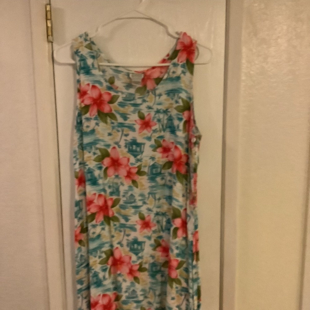Jennifer Moore brand Hawaiian print summer dress, size Medium - Picture 3 of 4